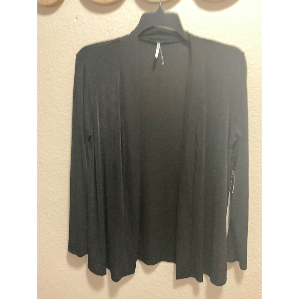 3rd + Malt Womens Black Open Front Long Sleeve Cardigan Sweater Size L NWT